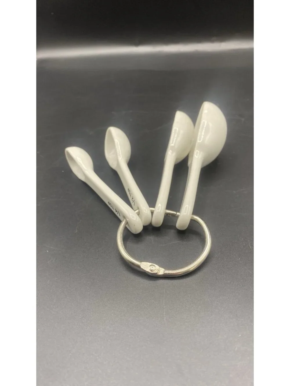 Halloween Skeleton Skull Ceramic Measuring Spoons Set of 4 Spooky Kitchen
